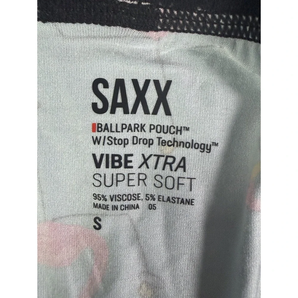 SAXX Vibe Xtra Boxer Brief Mens Small Drinko Flamingo Print Ballpark Pouch NWT